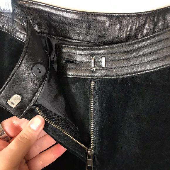 Wilsons Leather x Venus Williams Black 100% Genuine Leather Y2K Straight Pants - Picture 7 of 14